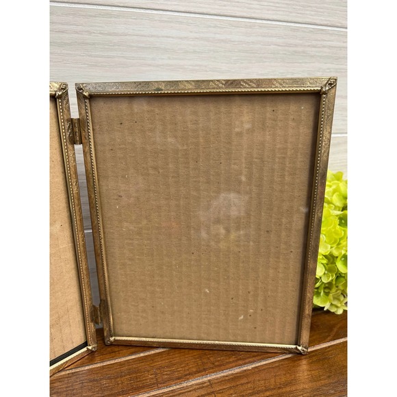 Vintage Brass Gold Filigree Double / Hinged 8”x10” Frames - Picture 4 of 5